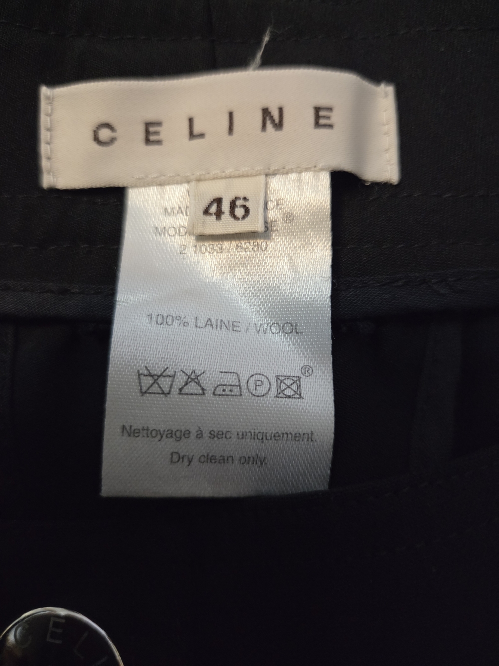 Celine Black A/W 2002 Black Wool Cargo Trouser - Picture 4 of 8